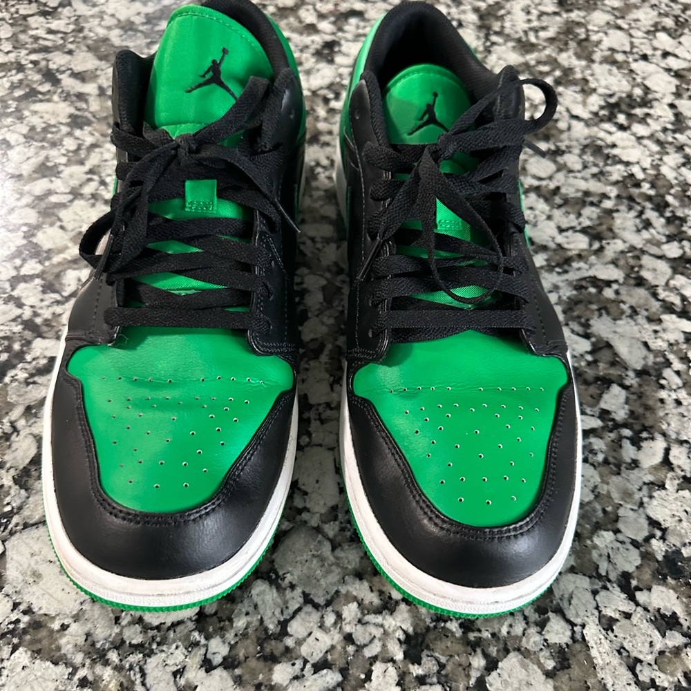 Pine Green and Black mens size 13 Air Jordan low Sneakers